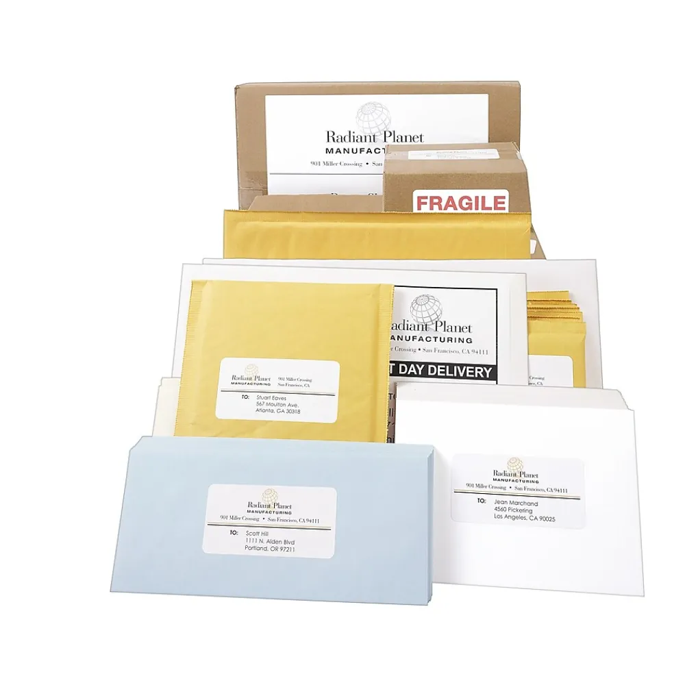Hot Pres-a-ply Laser/Inkjet Shipping Labels, 8-1/2" x 11", White, 100 Labels/Box (30605)