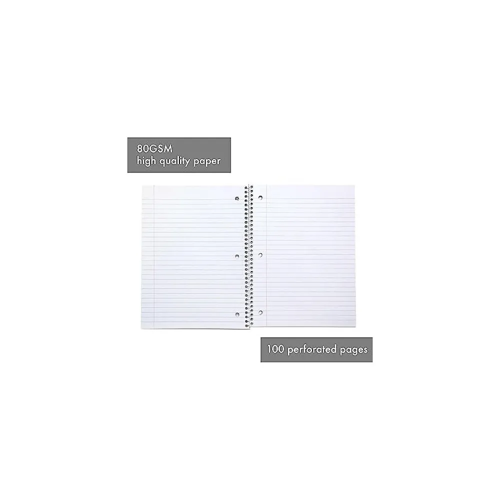 Subject Notebooks|Pukka Pad Metallic 1-Subject Notebooks, 8" x 10.5", College Ruled, 100 Sheets, Green, 3/Pack (8795-MET)