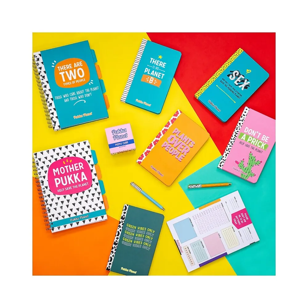 Composition Notebooks|Pukka Pad Plants Over People Notebook, 5.28" x 8.46", Wide-Ruled, 96 Sheets, Orange (9705-SPP)
