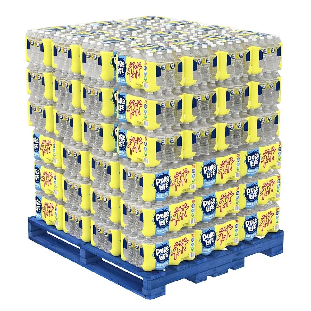 Pure Life Purified Bottled Water, 16.9 Fl. oz., 24 Bottles/Case, 78 Cases/Pallet (PLT110109)