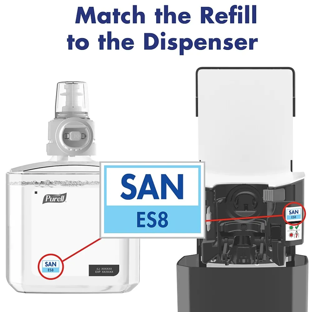 Advanced 70% Alcohol Gel Hand Sanitizer Refill for ES8 Dispenser, 1200 mL, 2/Carton (7763-02)<Purell Online