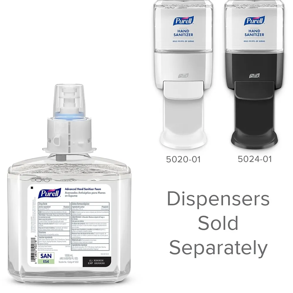 Advanced 70% Alcohol Foaming Hand Sanitizer Refill for ES4 Dispenser, 1200 mL, 2/Carton (5053-02)<Purell