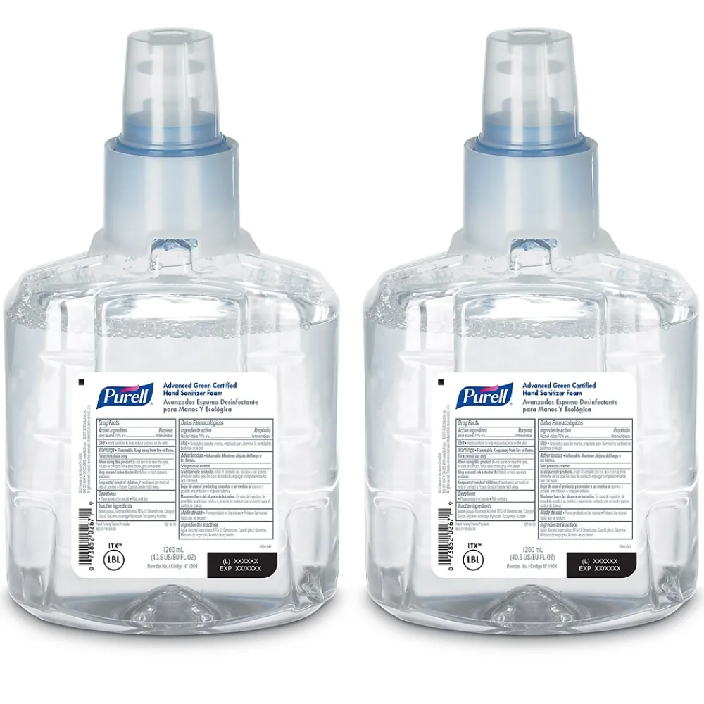Advanced Foaming Hand Sanitizer Refill for LTX-12 Dispenser, 1200 mL, 2/Pack (1904-02)<Purell New