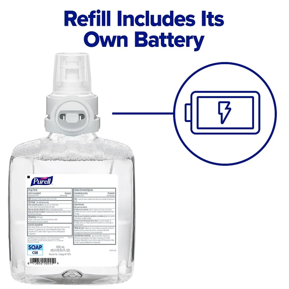Healthcare Foaming Hand Soap Refill for CS8 Dispenser, 1200 ml, 2/Carton (7881-02)<Purell Outlet