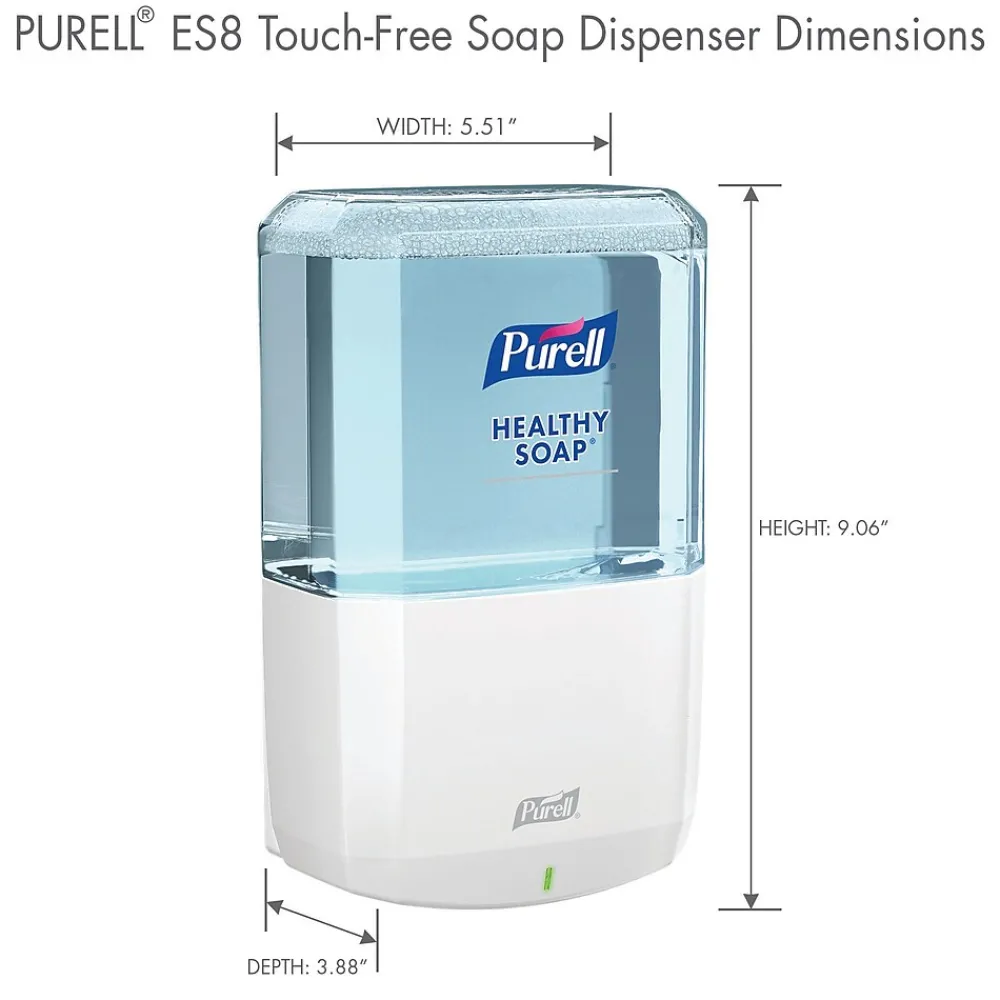 HEALTHY SOAP ES8 Automatic Wall Mounted Hand Soap Dispenser, White (7730-01)<Purell Online