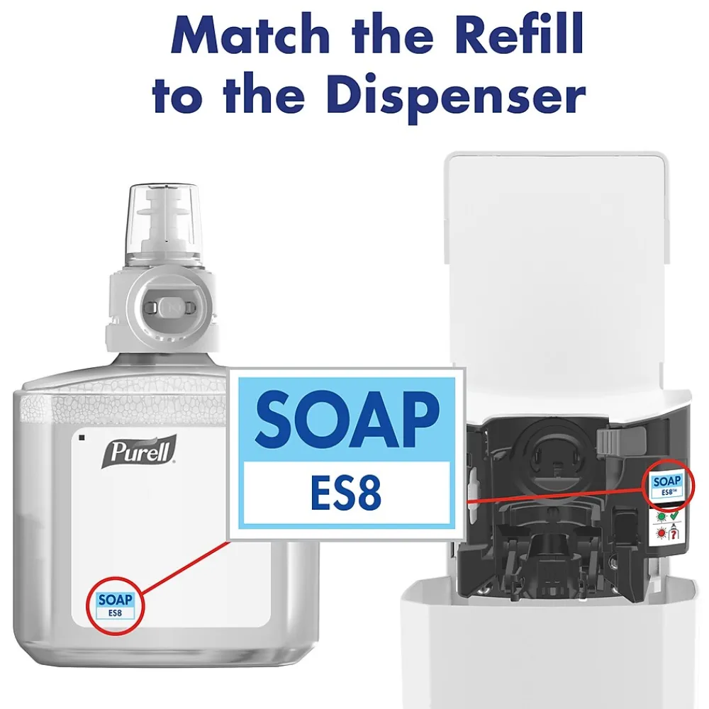 HEALTHY SOAP ES8 Automatic Wall Mounted Hand Soap Dispenser, White (7730-01)<Purell Online