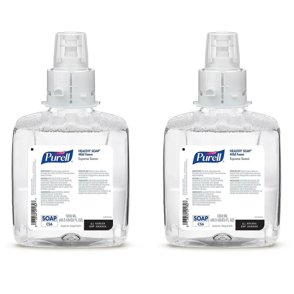 HEALTHY SOAP Foaming Hand Soap Refill for CS6 Dispenser, 1200 ml, 2/Carton (6574-02)<Purell