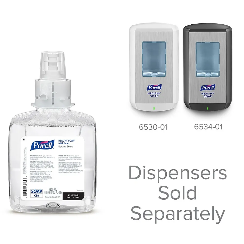 HEALTHY SOAP Foaming Hand Soap Refill for CS6 Dispenser, 1200 ml, 2/Carton (6574-02)<Purell