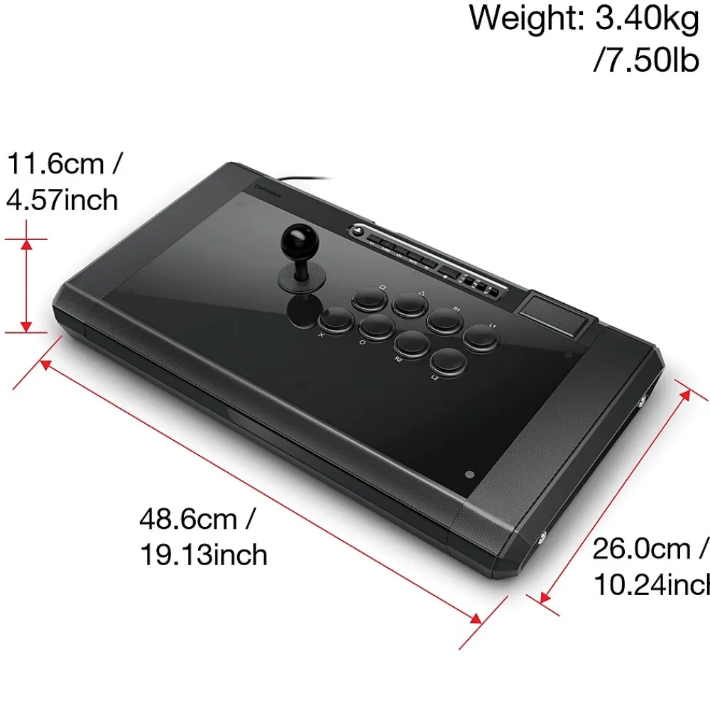 Clearance QANBA Obsidian 2 QANQ7 Joystick for PlayStation 5/4 & PC, Wired, Black Obsidian