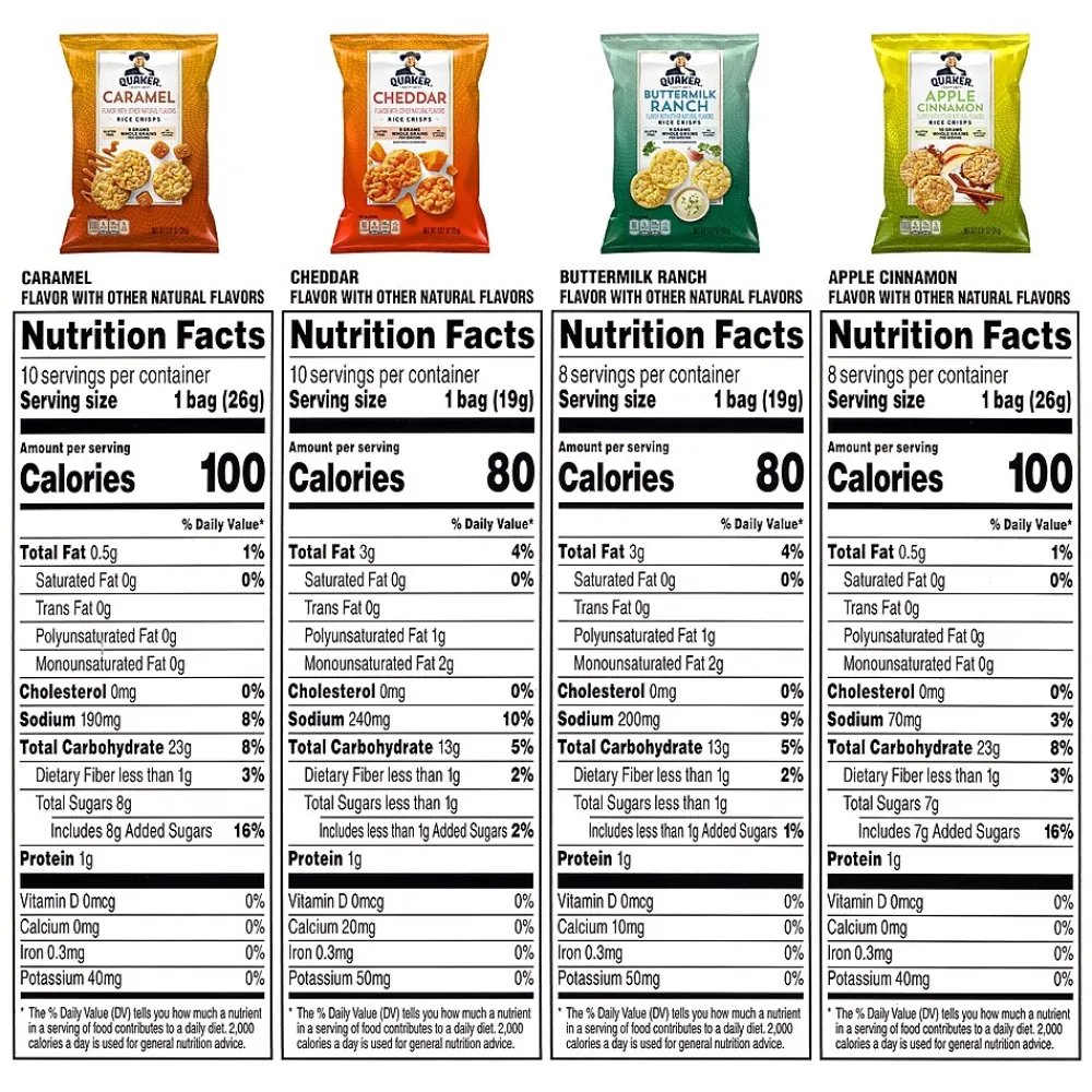 Quaker Rice Crisps Variety Pack, 36/Box (325-00013)