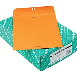 Clearance Quality Park Clasp Nonstandard Kraft Catalog Envelope, 10" x 13", Light Kraft, 100/Box (QUA38197)