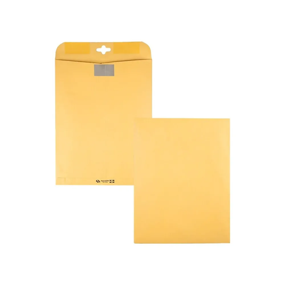 New Quality Park ClearClasp Redi-Tac Kraft Catalog Envelopes, 10" x 13", Brown Kraft, 100/Box (QUA43768)