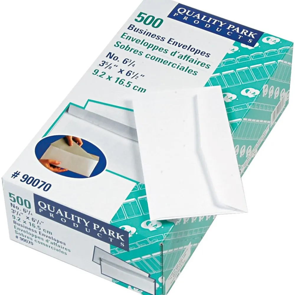 Outlet Quality Park Contemporary Style #6 3/4 Business Envelope 3 5/8" x 6 1/2", White, 500/Box (QUA90070)