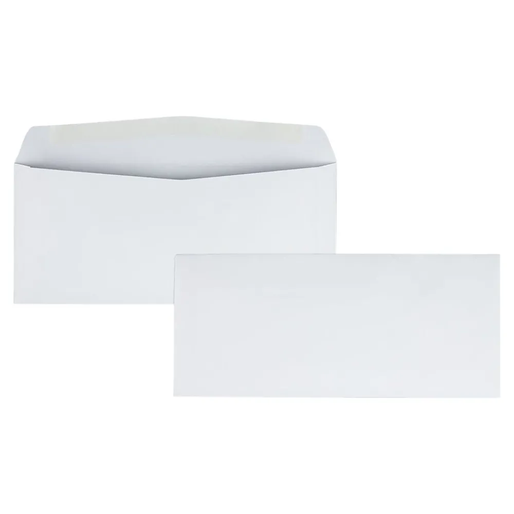 Sale Quality Park Gummed #10 Business Envelopes, 4 1/8" x 9 1/2", White Wove, 500/Box (QUA90020)