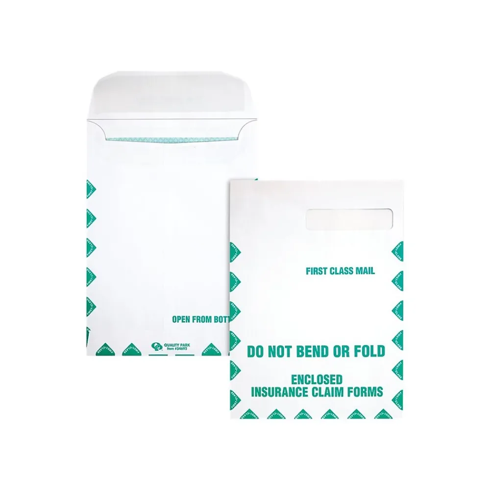 New Quality Park Health Claim Insurance Self Seal Catalog Envelopes, 9" x 12.5", White Wove, 100/Box (QUA54692)