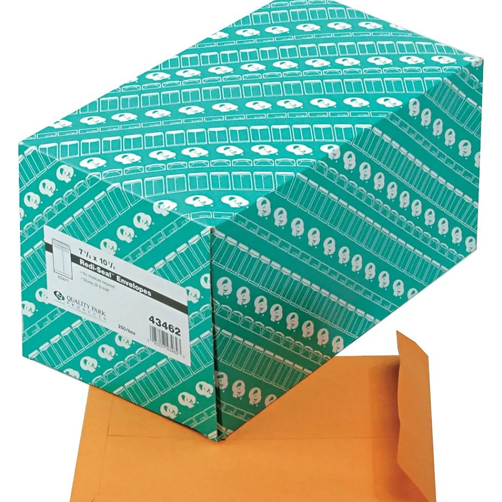 Outlet Quality Park Redi-Seal Kraft Catalog Envelope, 10 1/2" x 7 1/2", Kraft, 250/Box (43462)