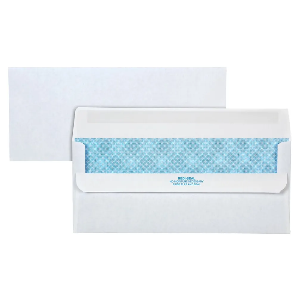 Discount Quality Park Redi-Seal Security Tinted Business Envelopes, 4 1/8" x 9 1/2", White, 500/Box (QUA11218)