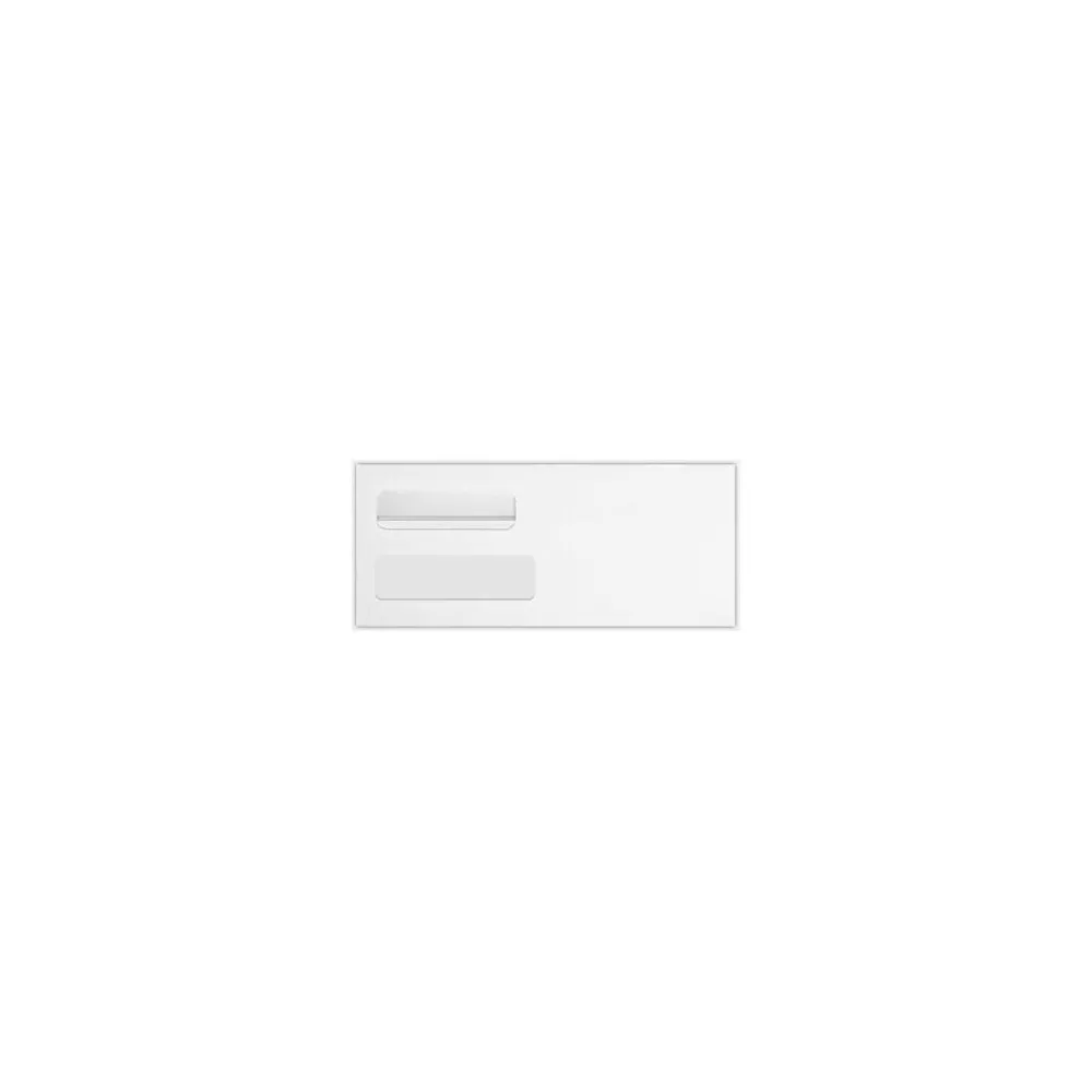 Clearance Quality Park Redi-Seal Self Seal #10 Double Window Envelope, 4 1/2" x 9 1/2", White Wove, 500/Pack (24559-QP-500)