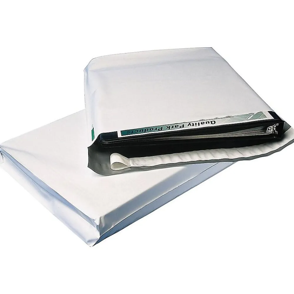 Outlet Quality Park Redi-Strip Expansion Poly Mailers, 13" x 16", White, 100/Box (QUA46393)