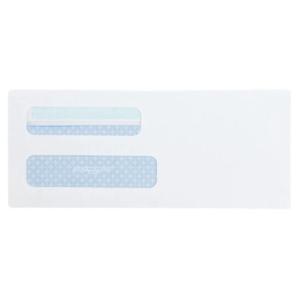 Discount Quality Park Self Seal Security Tinted #8 5/8 Double Window Envelope 3 5/8" x 8 5/8", White, 500/Box (QUA24539)