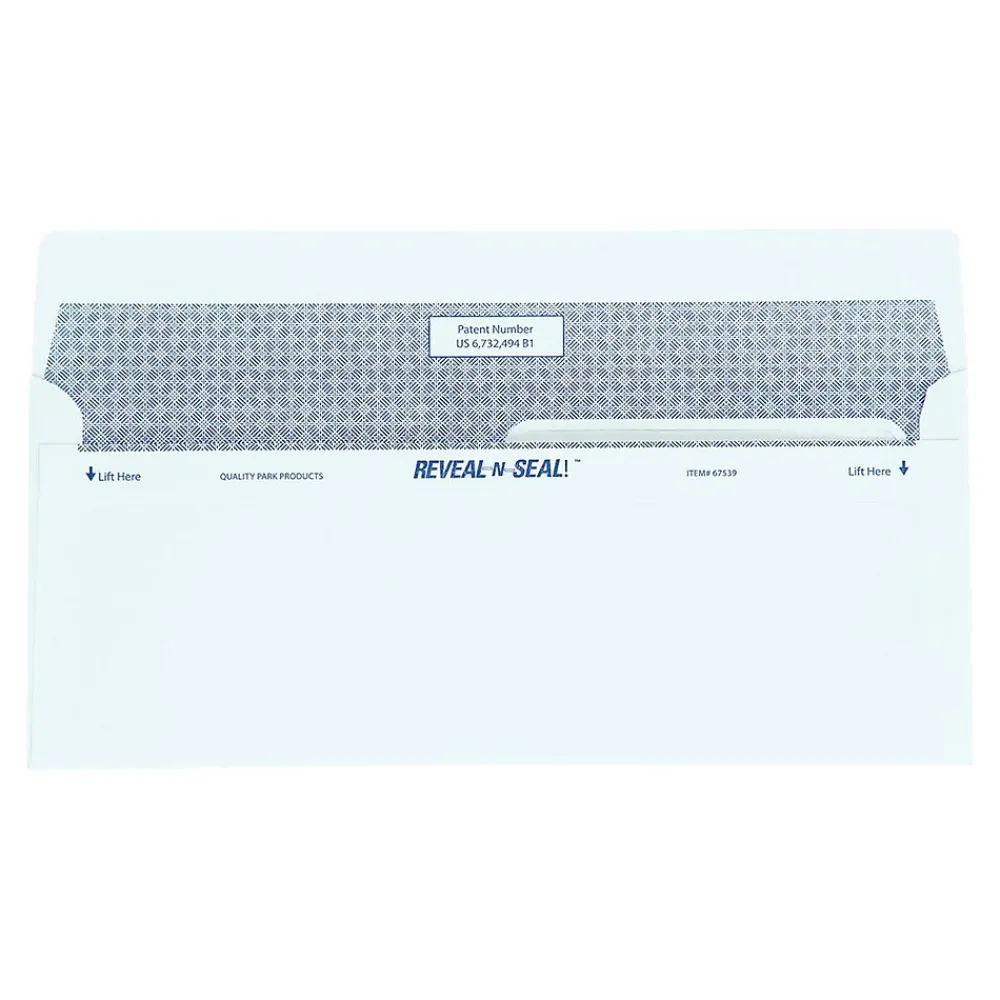 Online Quality Park Self Seal Security Tinted #8 Double Window Envelopes, 3 5/8" x 8 5/8", White Wove, 500/Box