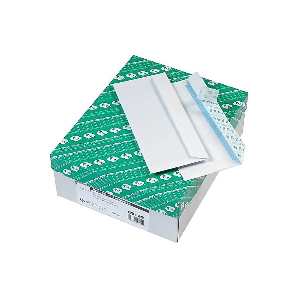 Quality Park Self Seal Security Tinted #10 Business Envelopes, 4 1/8" x 9 1/2", White Wove, 500/Box (QUA69122)
