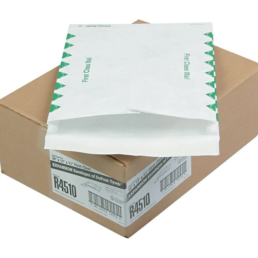 Clearance Quality Park Tyvek Self Seal Booklet Envelope 10" x 13", White, 100/Box (QUAR4510)