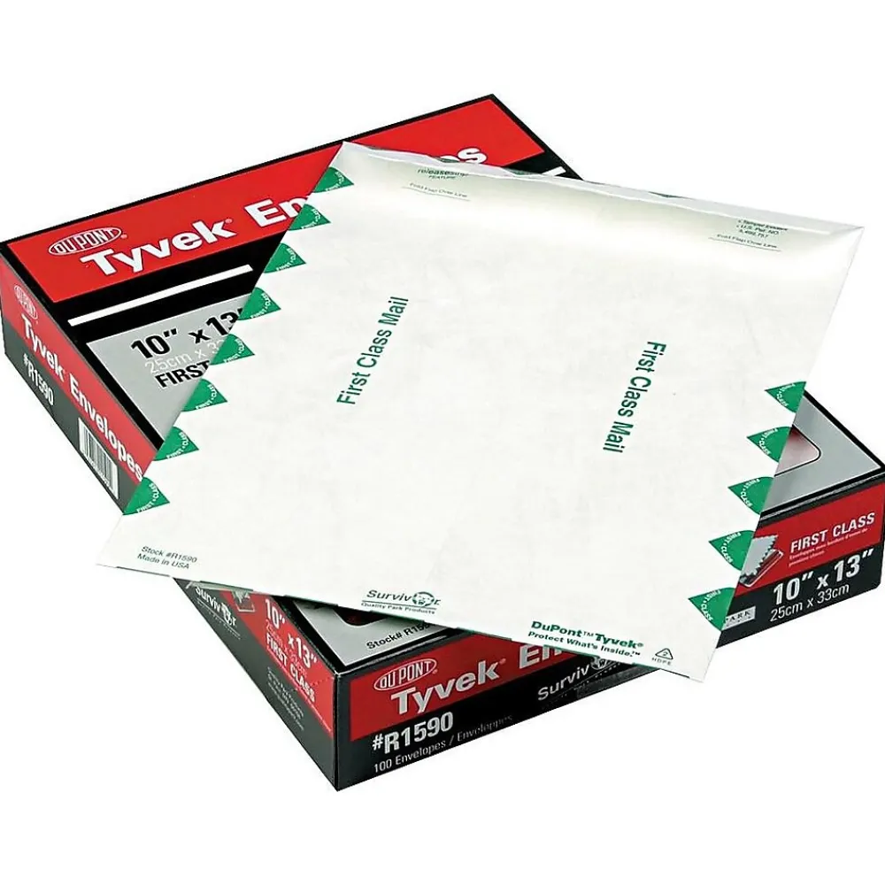 Online Quality Park Tyvek Survivor Self Seal Catalog Envelopes, 10"L x 13"H, White, 100/Box (QUAR1590)