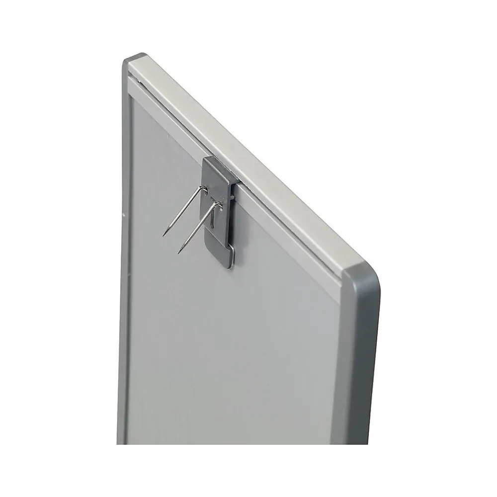 Bulletin*Quartet Arc Cubicle Cork & Dry Erase Whiteboard, Aluminum Frame, 2.5' x 1.5' (ARCCB3018)