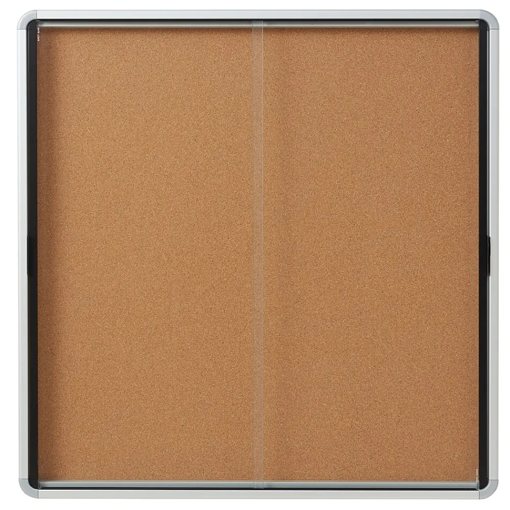 Bulletin*Quartet Cork Bulletin Board, Aluminum Frame, 5' x 3' (EISC3956)