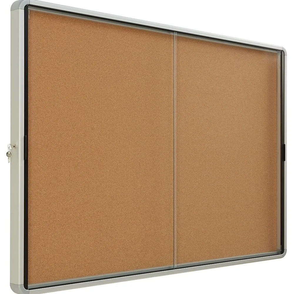 Bulletin*Quartet Cork Bulletin Board, Aluminum Frame, 5' x 3' (EISC3956)