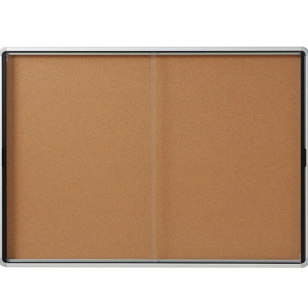 Bulletin*Quartet Cork Bulletin Board, Aluminum Frame, 5' x 3' (EISC3956)