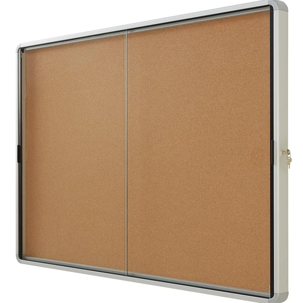 Bulletin*Quartet Cork Bulletin Board, Aluminum Frame, 5' x 3' (EISC3956)