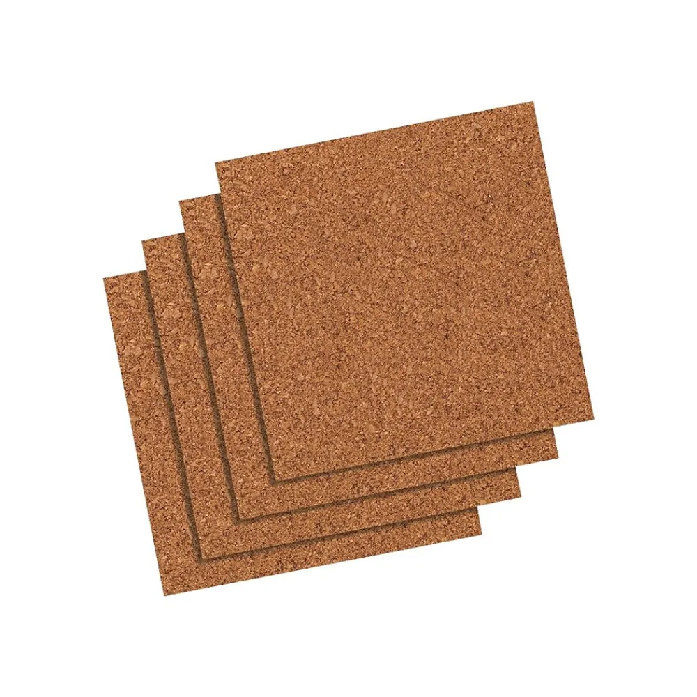 Bulletin*Quartet Cork Bulletin Boards, Frameless, 1'H x 1'W (102)