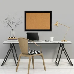 Bulletin*Quartet Cork Bulletin Board, Black Frame, 23'' x 17'' (79281)