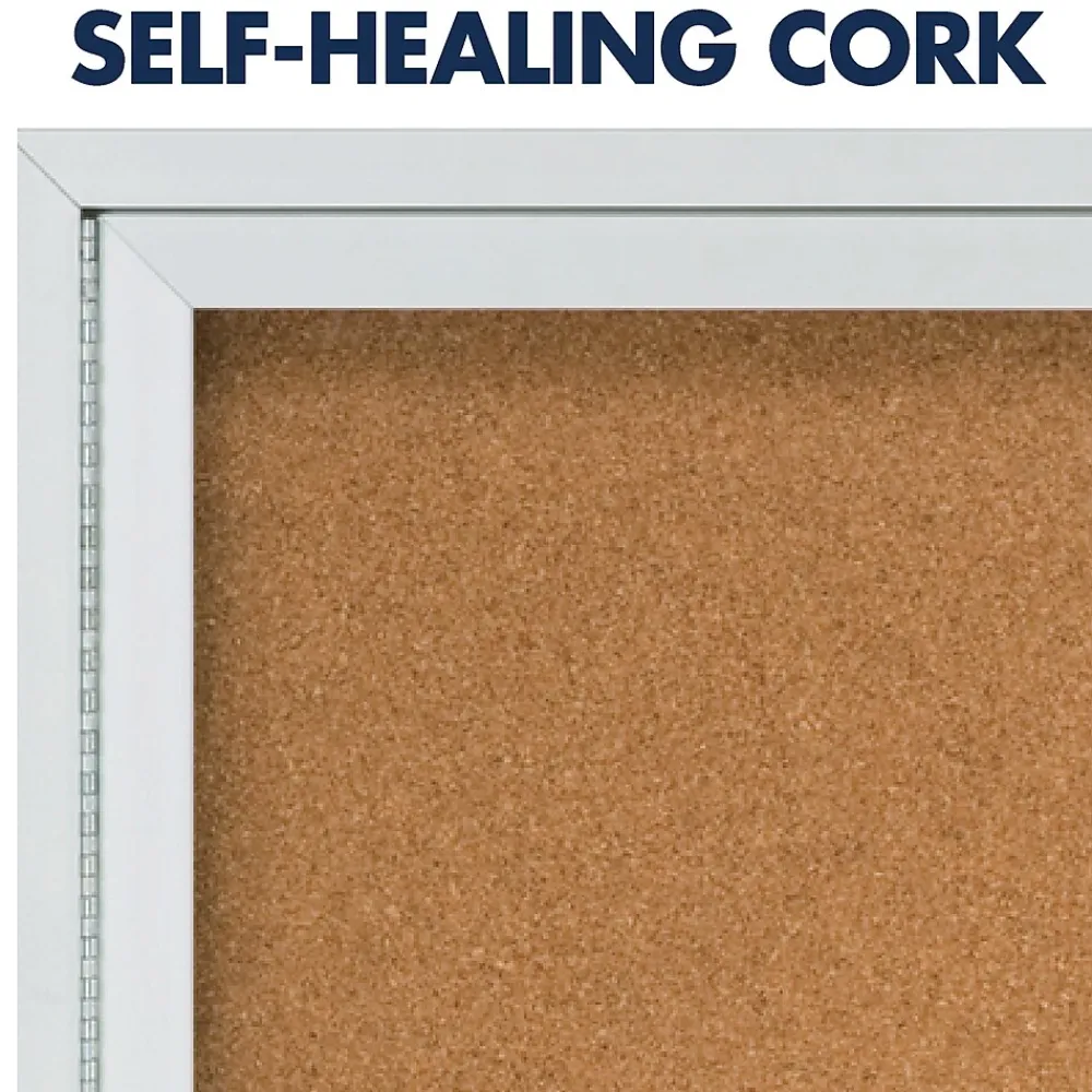 Bulletin*Quartet Cork Enclosed Board, Aluminum Frame, 3'H x 4'W (2364)