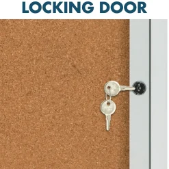 Bulletin*Quartet Cork Enclosed Bulletin Board, Aluminum Frame, 3'H x 2'W (2363)
