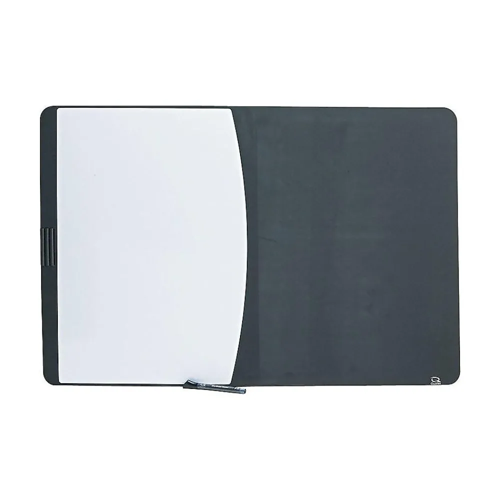 Bulletin*Quartet Designer Tack & Write Combination Dry-Erase Whiteboard, Plastic Frame, 3' x 2' (06545BK)