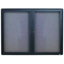 Bulletin*Quartet Fabric Enclosed Bulletin Board, Graphite Frame, 3'H x 4'W (2364L)