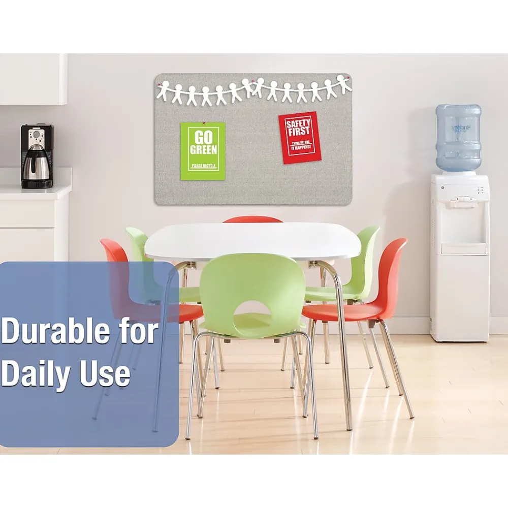 Bulletin*Quartet Oval Office Fabric Bulletin Board, Frameless, 3' x 2' (7683G)