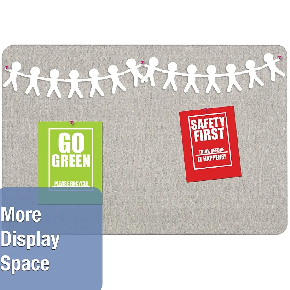 Bulletin*Quartet Oval Office Fabric Bulletin Board, Frameless, 3'H x 4'W (7684G)