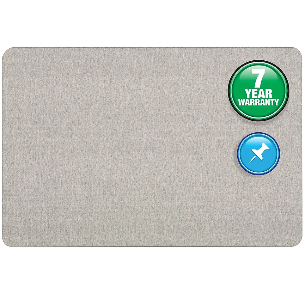 Bulletin*Quartet Oval Office Fabric Bulletin Board, Frameless, 3'H x 4'W (7684G)