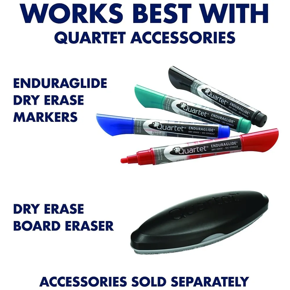 Dry Erase*Quartet ® Prestige® 2 Magnetic Mobile Presentation Whiteboard Easel, 3' x 2' (ECM32P2)