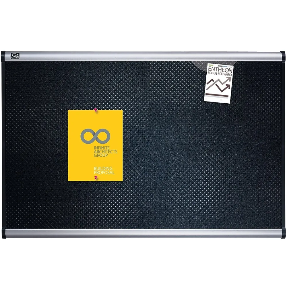 Bulletin*Quartet Prestige Foam Bulletin Board, Aluminum Frame, 2'H x 3'W (QTB343A)