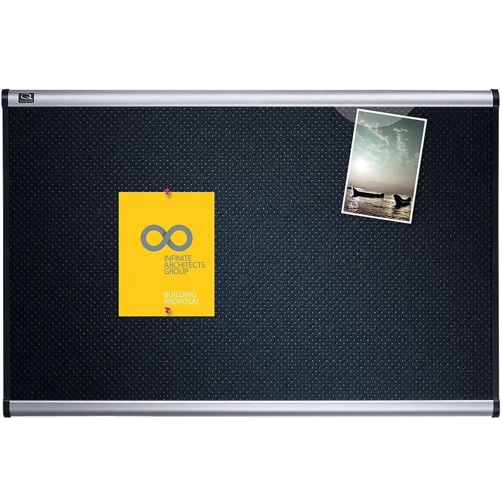 Bulletin*Quartet Prestige Foam Bulletin Board, Aluminum Frame, 2'H x 3'W (QTB343A)