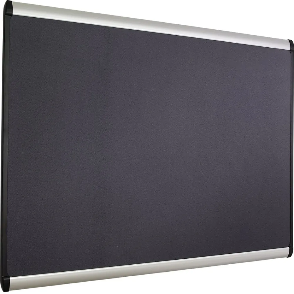 Bulletin*Quartet Prestige Plus Magnetic Fabric Bulletin Board, Aluminum Frame, 4'H x 6'W (MB547A)