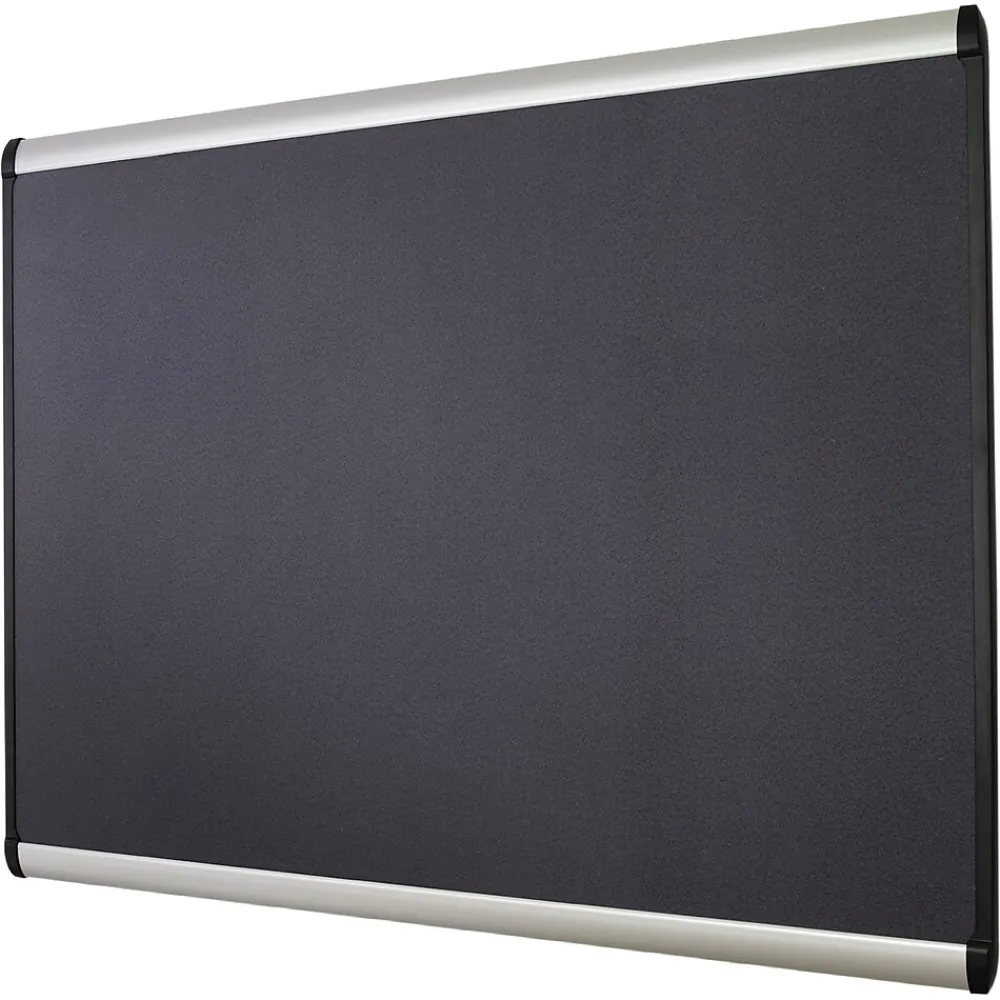 Bulletin*Quartet Prestige Plus Magnetic Fabric Bulletin Board, Aluminum Frame, 4'H x 6'W (MB547A)