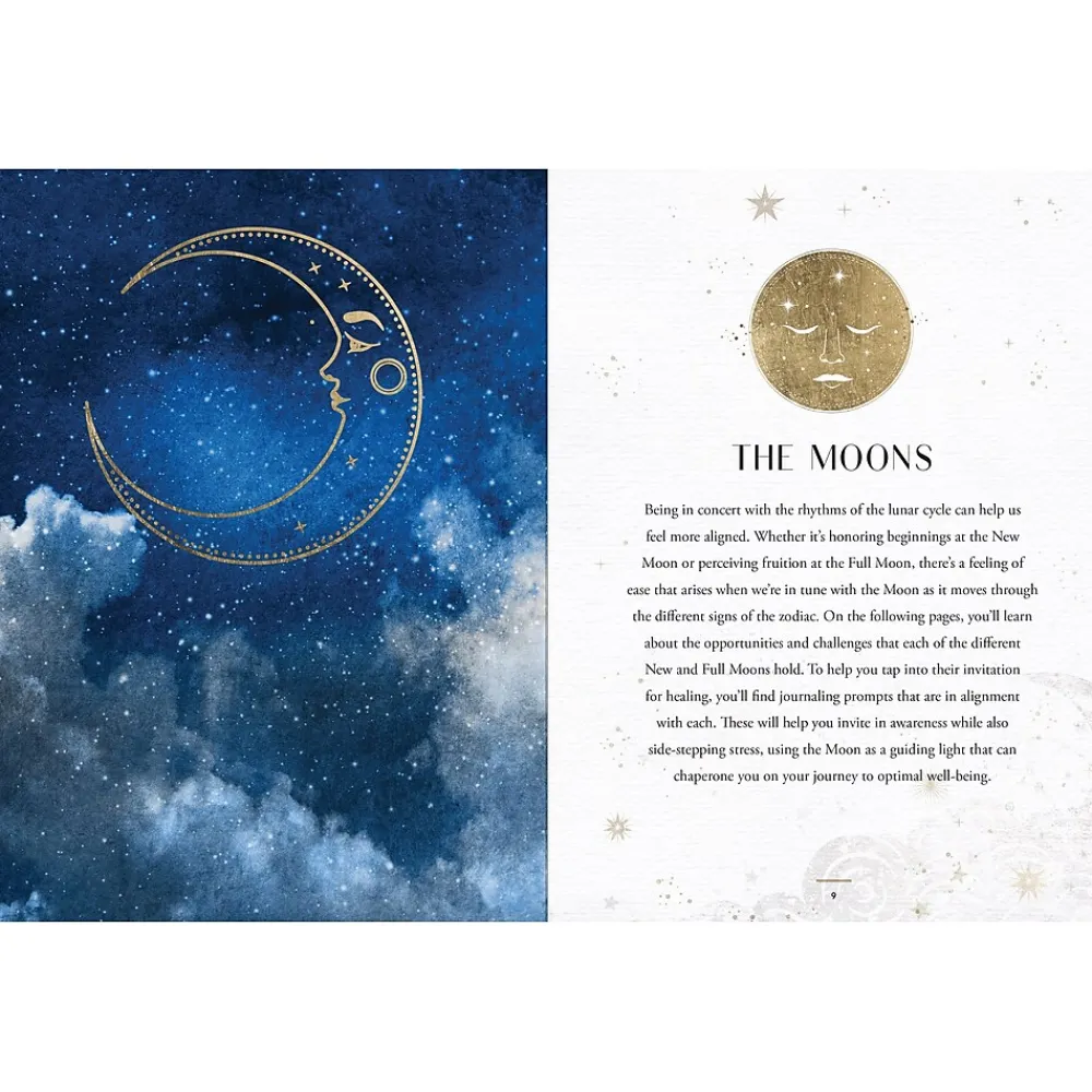Journals|Quarto Astrological Wellness & Spirituality Guided Journal, Hardcover, 6.27" x 8.25", College Ruled, Purple, 160 Pages