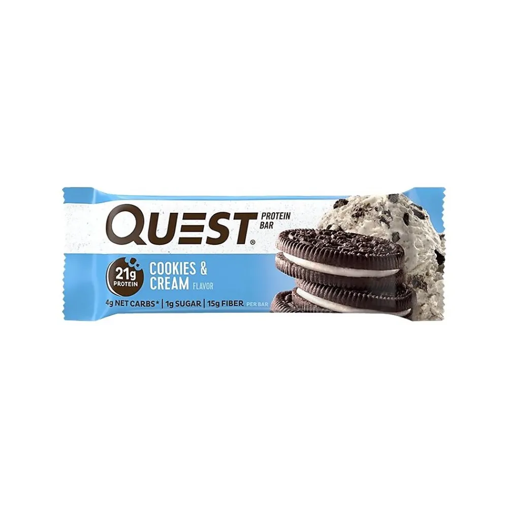 Quest Gluten Free Cookies & Cream Protein Bar, 2.12 oz, 12/Box (QUN00018)