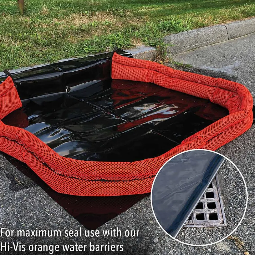 Quick Dam Hi-Vis Water Barrier, 120", Up to 8 Gal. 4/Box (QDGG10-4HV)
